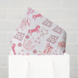 Papel De Seda patrón boho divertido pink cowgirl western