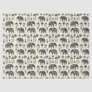 Papel De Seda Patrón boho elefante tribal (1)