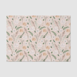Papel De Seda Patrón botánico acuarela