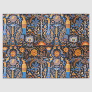 Papel De Seda Patrón botánico de aves exóticas Chinoiserie (10)