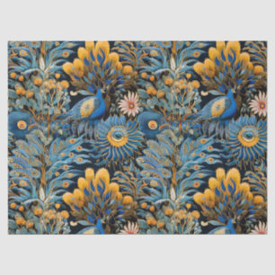 Papel De Seda Patrón botánico de aves exóticas Chinoiserie (7)