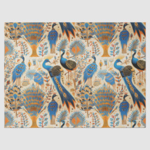 Papel De Seda Patrón botánico de aves exóticas Chinoiserie (8)