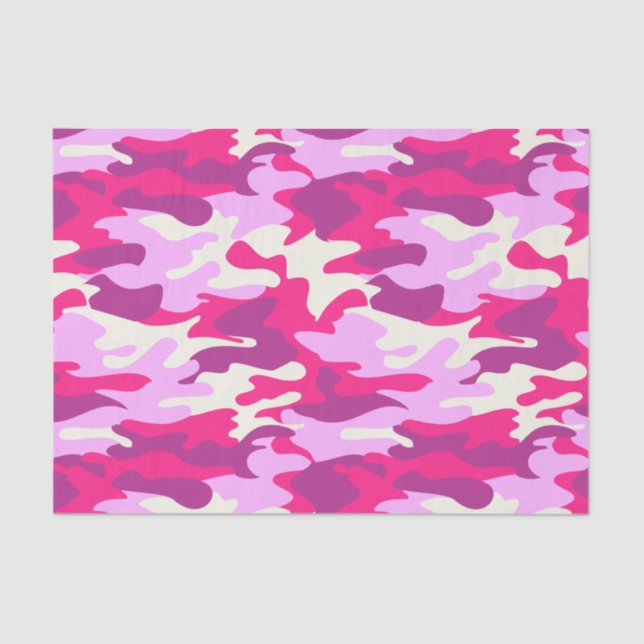 Papel De Seda Patrón burlón de moda de camuflaje rosado (Anverso)