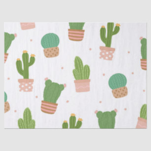 Papel De Seda Patrón Cactus Cute