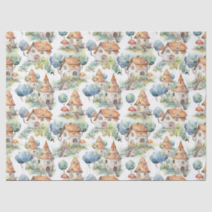 Papel De Seda Patrón caprichoso de cabaña de hongos (11)