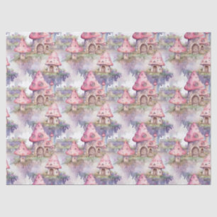 Papel De Seda Patrón caprichoso de cabaña de hongos (4)