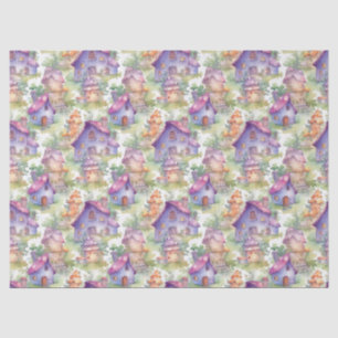 Papel De Seda Patrón caprichoso de cabaña de hongos (7)