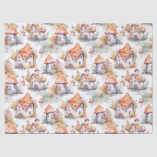 Papel De Seda Patrón caprichoso de cabaña de hongos (9)