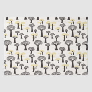 Papel De Seda Patrón caprichoso del árbol Baobab