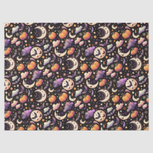 Papel De Seda Patrón caprichoso del cielo nocturno de Halloween