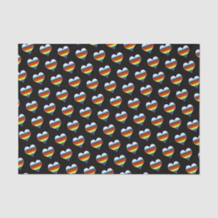 Papel De Seda Patrón cardíaco arcoiris