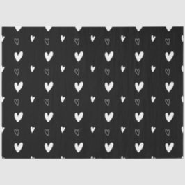 Papel De Seda Patrón cardíaco barato escandinavo negro y blanco