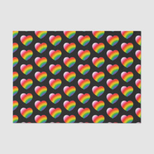Papel De Seda Patrón cardíaco de gradiente de orgullo arcoiris