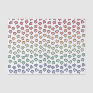 Papel De Seda Patrón cardíaco de guijarros de arcoiris brillante
