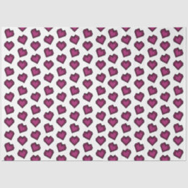 Papel De Seda Patrón cardíaco de guijarros rosados magenta oscur