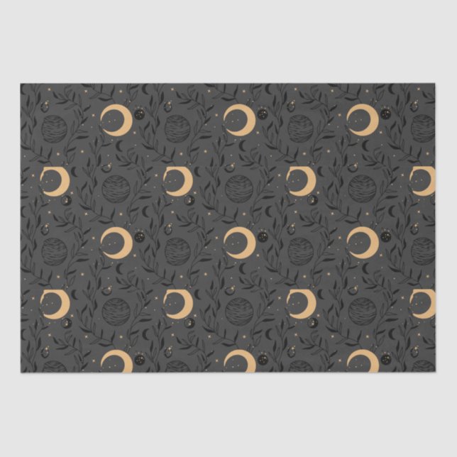 Papel De Seda Patrón celeste de sol y luna (Anverso)
