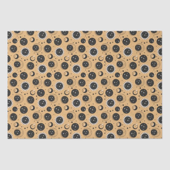 Papel De Seda Patrón celeste de sol y luna (Anverso)