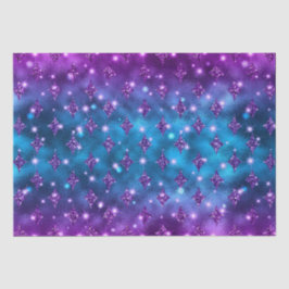Papel De Seda Patrón Celestial con Brillo Ombre Azul y Rosa