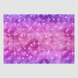 Papel De Seda Patrón Celestial con Brillo Ombre Morado y Rosa