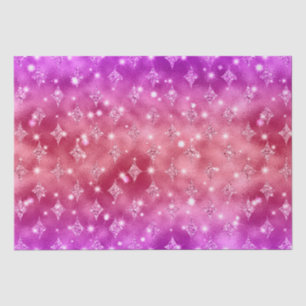 Papel De Seda Patrón Celestial de Estrellas con Brillo Ombre Ros