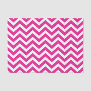 Papel De Seda Patrón Chevron blanco y rosa caliente