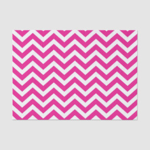 Papel De Seda Patrón Chevron blanco y rosa caliente