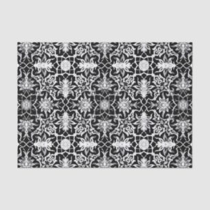 Papel De Seda Patrón chino de Art Nouveau - blanco sobre negro