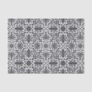 Papel De Seda Patrón chino de Art Nouveau - Gris plateado
