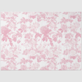 Papel De Seda Patrón Chinoiserie de Rosas Florales Blancas Rosa