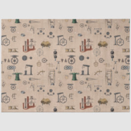 Papel De Seda Patrón científico mecánico de la ingeniería antigu