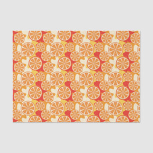 Papel De Seda Patrón cítrico del Naranja retro