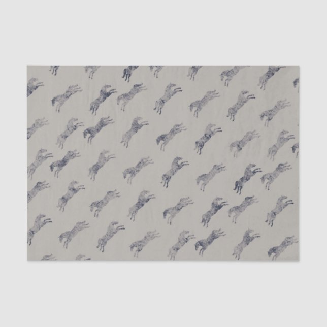 Papel De Seda Patrón clásico de caballos ecuestres (Anverso)