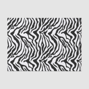 Papel De Seda Patrón clásico de cebra animal negro blanco 