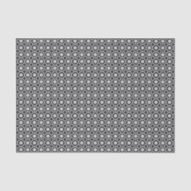 Papel De Seda Patrón clásico de círculos grises (Anverso)
