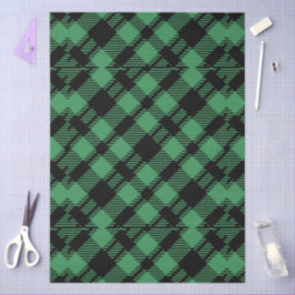 Papel De Seda Patrón clásico de cuadros verdes navideños