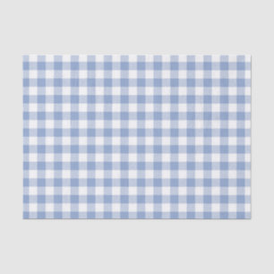 Papel De Seda Patrón clásico de gingham azul claro con estampado