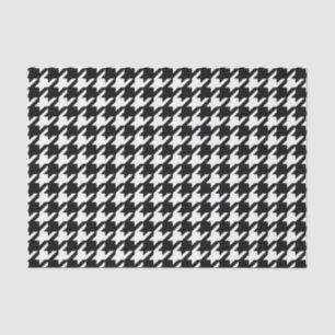 Papel De Seda Patrón clásico de Houndstap negro y blanco
