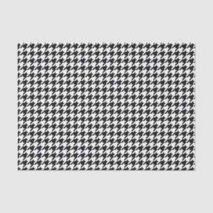Papel De Seda Patrón Clásico de Pata de Gallo: Negro y Blanco Vi