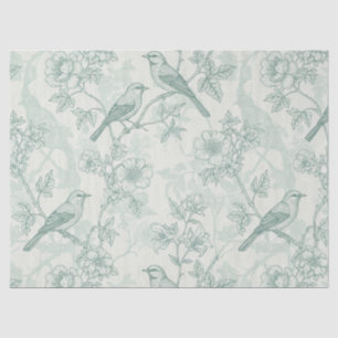 Papel De Seda Patrón Clásico de Toile de Jardín de Pájaros con M