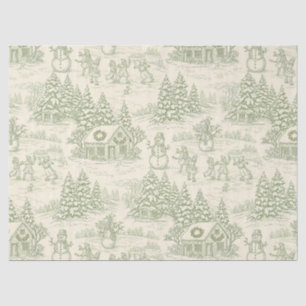 Papel De Seda Patrón Clásico de Toile de Sabio Invierno Campestr