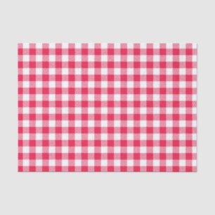 Papel De Seda Patrón clásico del país rojo de Gingham
