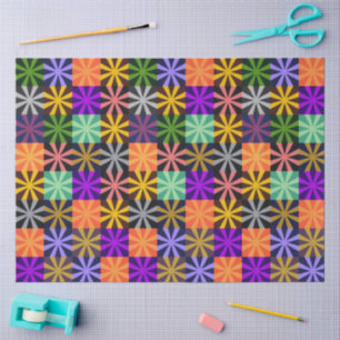 Papel De Seda Patrón Colorido de Flor Estrella