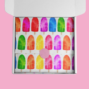 Papel De Seda Patrón colorido de hielo pópico Lolly