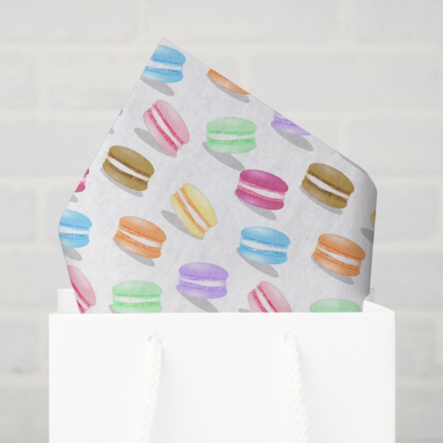 Papel De Seda patrón colorido de macarons (Bolsa de regalo)