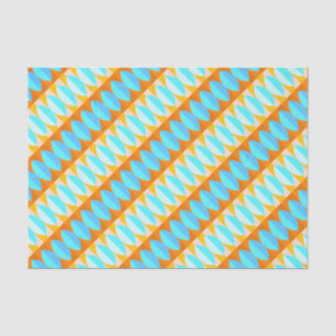 Papel De Seda Patrón colorido turquesa azul naranja amarillo