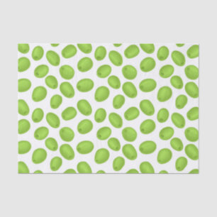 Papel De Seda Patrón con aceitunas verdes