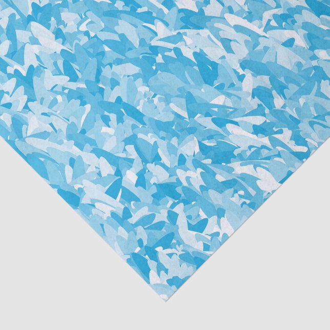 Papel De Seda Patrón continuo abstracto blanco azul (Detalle)
