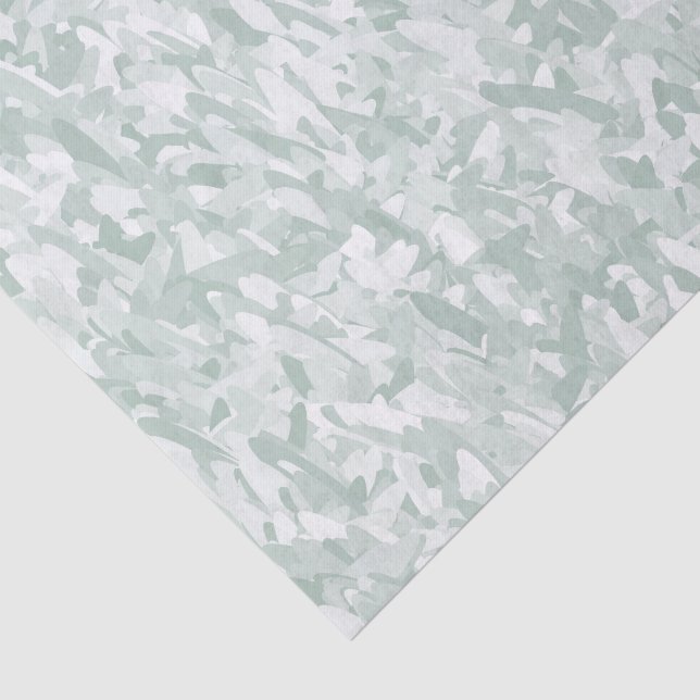 Papel De Seda Patrón continuo abstracto blanco verde (Detalle)