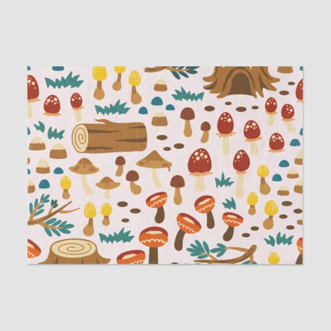 Papel De Seda Patrón continuo botánico   (Anverso)