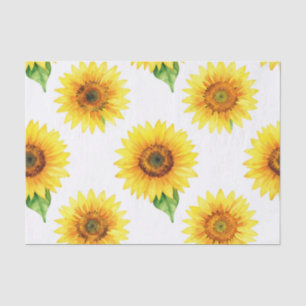 Papel De Seda Patrón continuo de acuarela de girasol brillante
